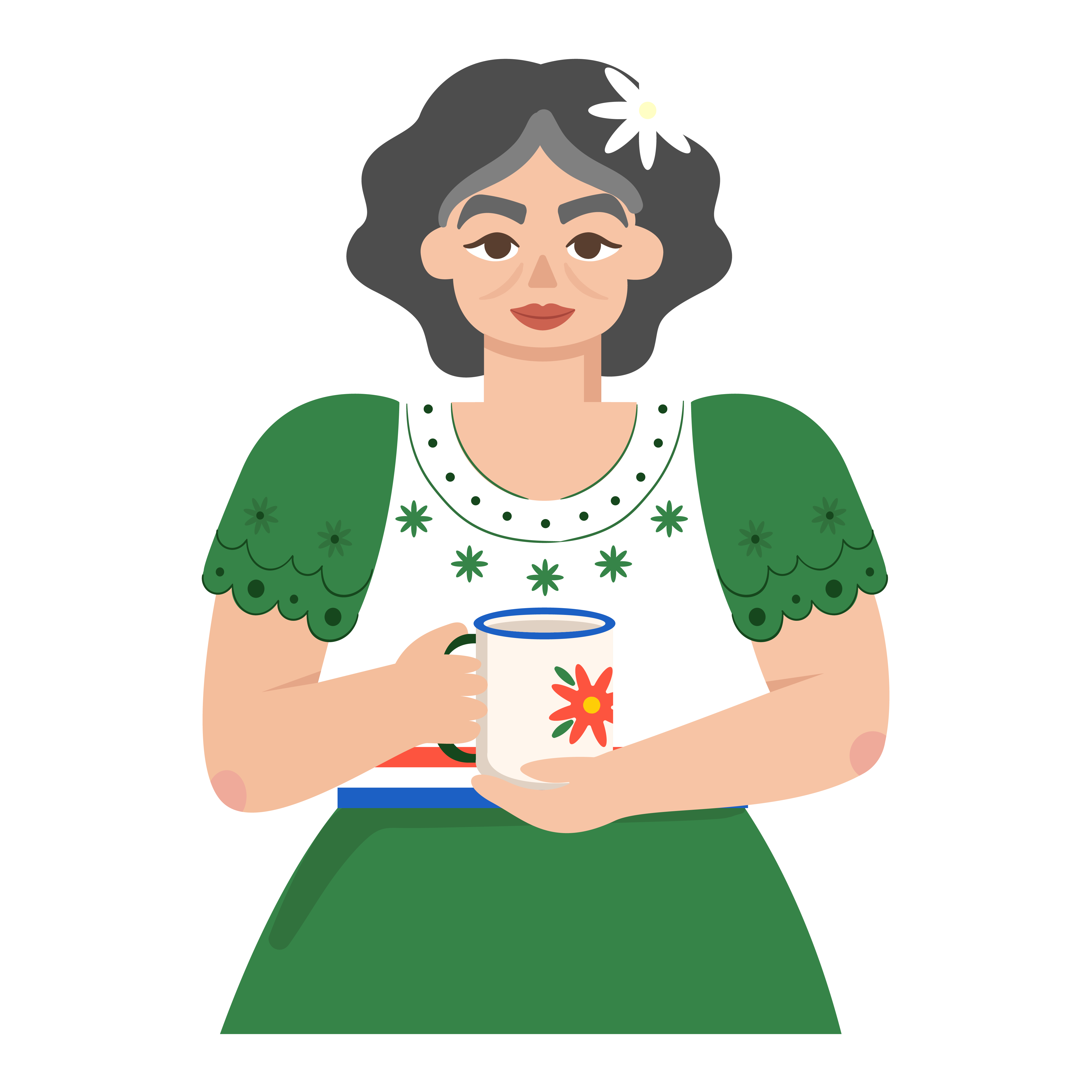Juana, con su jarrito de cocido Chikí